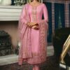 Pink Tussar Silk Straight Cut Pant Suit