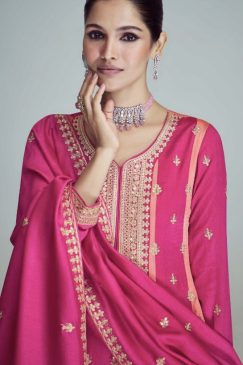 Alternative view of Pink Frock Style Silk Pant Suit