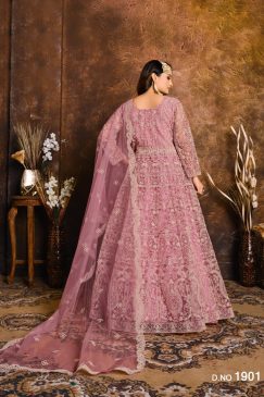 Alternative view of Beautiful Net Fabric Anarkali Dress with Embroidery work