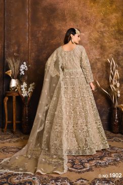 Alternative view of Beautiful Net Fabric Anarkali Dress with Embroidery work