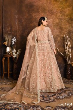 Alternative view of Beautiful Net Fabric Anarkali Dress with Embroidery work