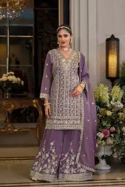 Purple Color Beautiful Dress in simar fabric