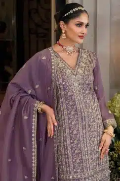 Alternative view of Purple Color Beautiful Dress in simar fabric