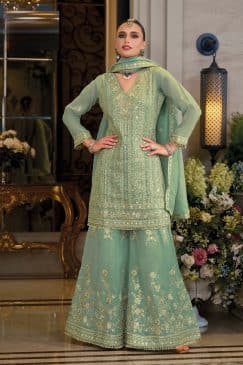 Lite Green Color Beautiful Dress in simar fabric