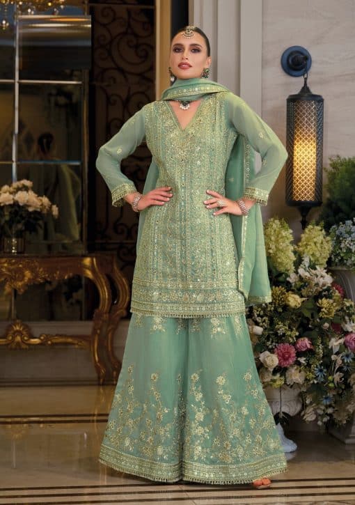 Lite Green Color Beautiful Dress in simar fabric