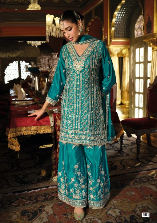 Sky Blue Color Beautiful Partywear Dress