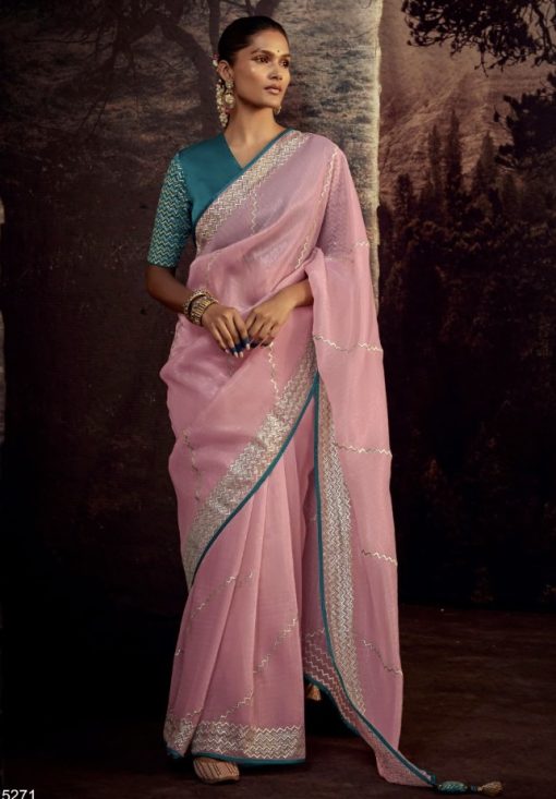 Pink Fancy Fabric Embroidered Wedding Saree