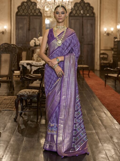 Purple Patola Silk Designer Saree
