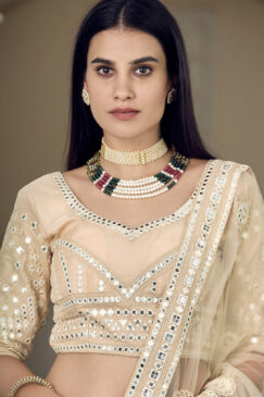 Alternative view of Cream Organza Sangeet Lehenga Choli