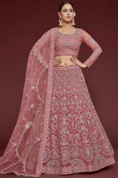 Rose Net Sangeet Bridal Lehenga Choli