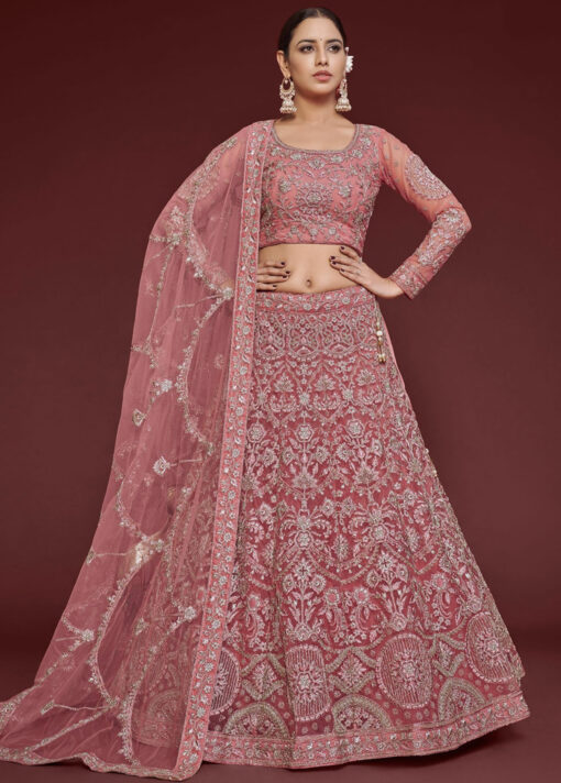 Rose Net Sangeet Bridal Lehenga Choli