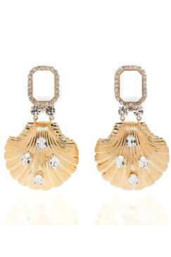 Shell Pendant Drop Statement Earrings