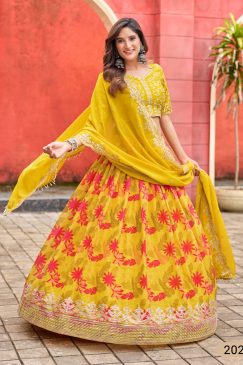 Alternative view of Yellow Colour Designer Lehenga Choli for haldi function