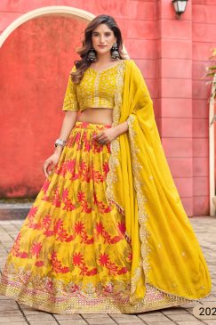 Yellow Colour Designer Lehenga Choli for haldi function