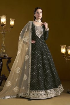 Alternative view of Chanderi Butti Work Dress in Black Color