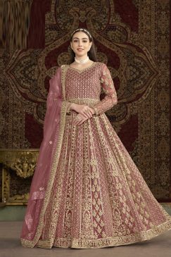 Light Purple Color Wedding Wear Anarkali Gown