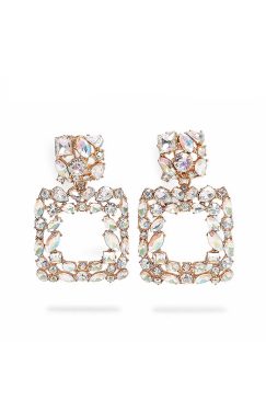 Square Drop Crystal Earrings