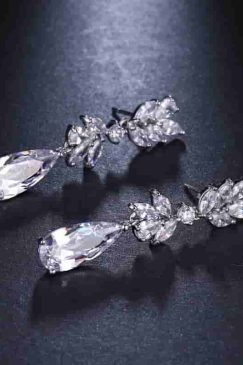 Alternative view of Cute Water Drop Zircon Earrings