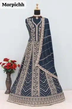 Alternative view of Morptich color Beautiful Partywear Anarkali Dress