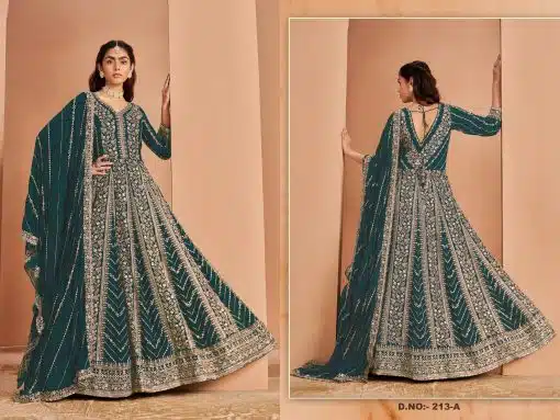 Morptich color Beautiful Partywear Anarkali Dress