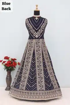Alternative view of Blue color Beautiful Partywear Anarkali Dress