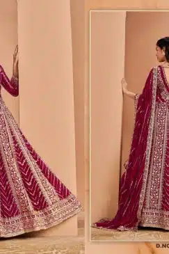 Rani Color Beautiful Partywear Anarkali Dress