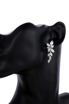 Alternative view of Flower Drop Zircon Earrings