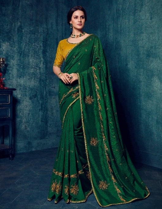 Green Half N Half Silk Saree Sarees Designer Collection Green Half N Half Silk Saree Sarees Designer Collection