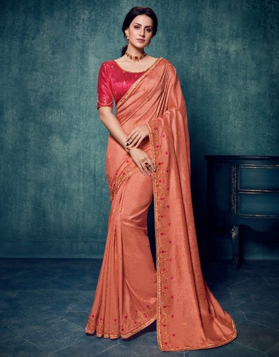 blouses for peach color saree