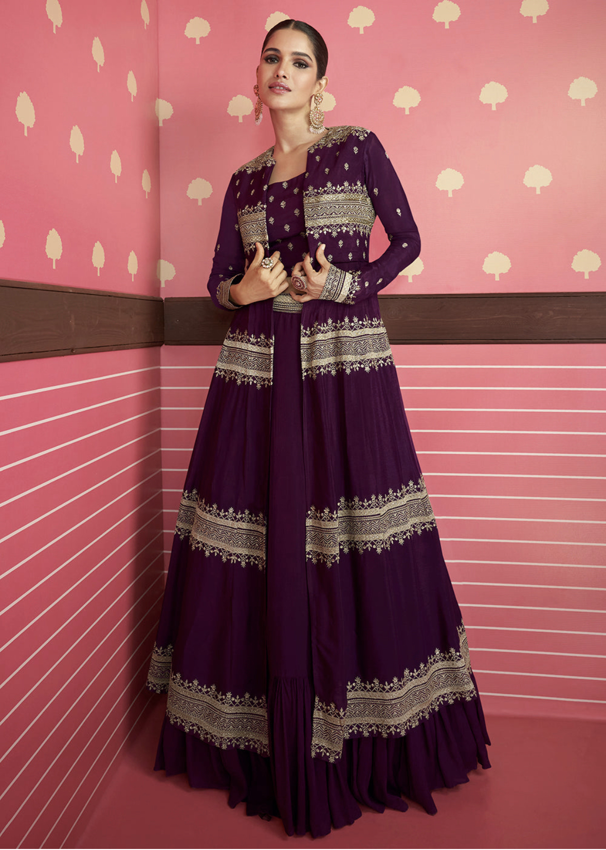 Lehenga choli with coat on sale
