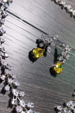 Alternative view of Yellow Water Drop Cubic Zircon Necklace Set