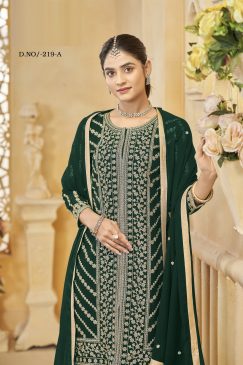 Alternative view of Green Color Beautiful Wedding Wear Heavy Sharara Suit