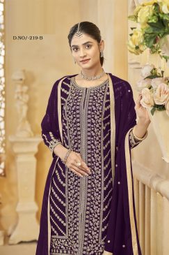 Alternative view of Purple Color Beautiful Wedding Wear Heavy Sharara Suit