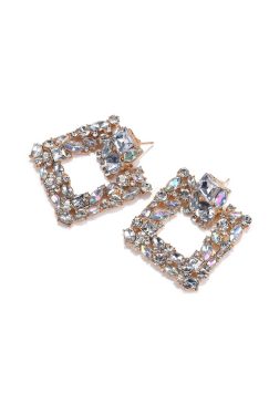 Alternative view of Jenna Crystal Square Drop Earrings