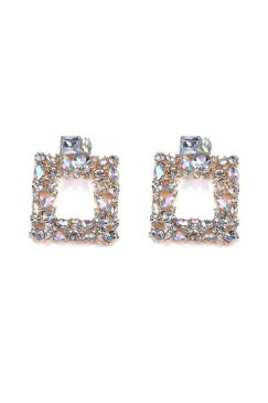 Jenna Crystal Square Drop Earrings