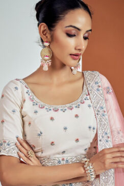 Alternative view of White Embroidered Party Wear Lehenga Choli