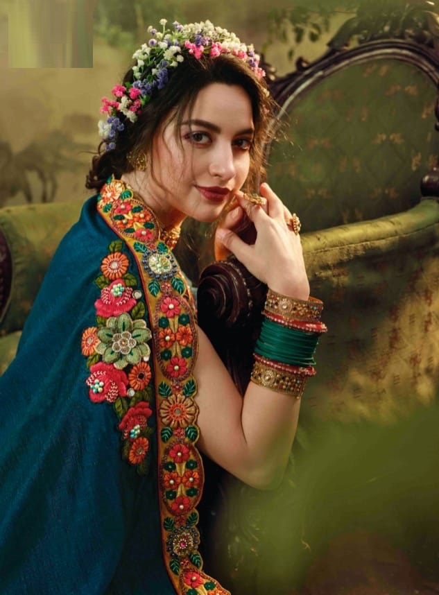 Teal And Brown Half N Half Saree Sarees Designer Collection