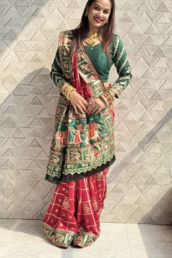 Panetar Patola Wedding & Special Occasion Saree in Red Color