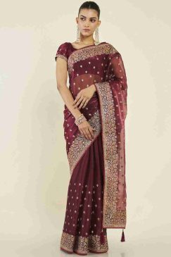 Beautiful Heavy Partywear Saree For Wedding Season