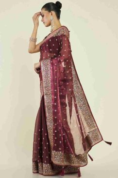 Alternative view of Beautiful Heavy Partywear Saree For Wedding Season