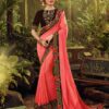 Pink Floral Embroidered Saree