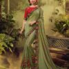 Light Green Floral Embroidered Saree