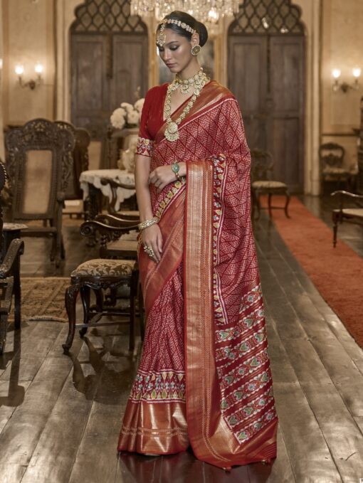 Red Patola Silk Designer Saree