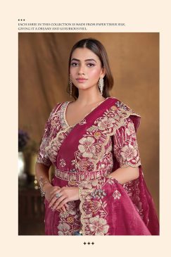 Alternative view of Crush Paper Silk Saree with sequin hand work Saree