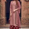 Rose Taupe Embroidered Party Wear Palazzo Suit