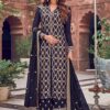 Midnight Blue Embroidered Party Wear Palazzo Suit