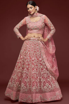 Rose Net Sangeet Bridal Lehenga Choli