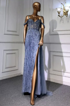Sweetheart Mermaid Beaded Evening Dress