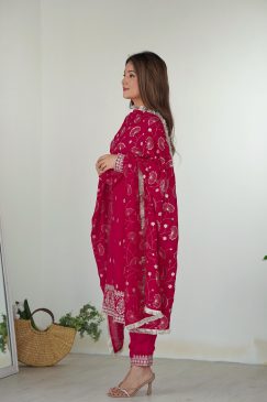 Alternative view of Pink Color Beautiful Partywear Dress in Silk Fabric