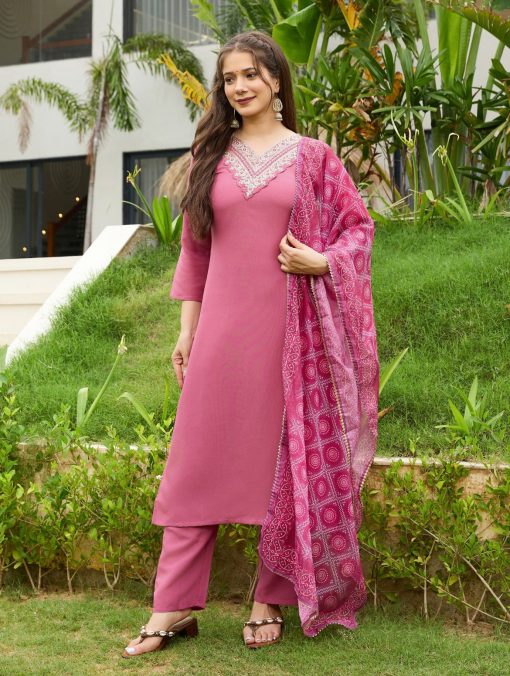 Gajri Color Daily Wear Dress in Rayon FAbric
